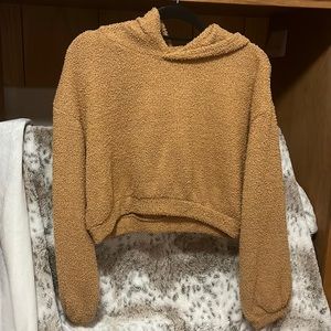 FLIRTITUDE. cropped sweater. Teddy bear material. New. Brown. Soft warm.